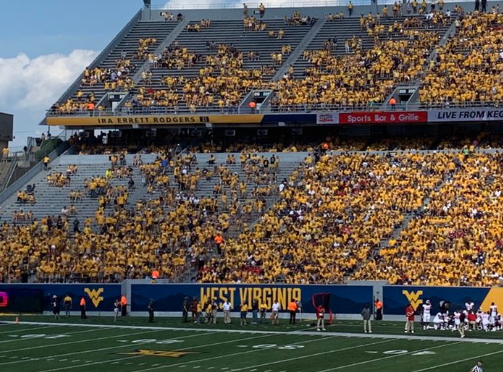 empty wvu student section